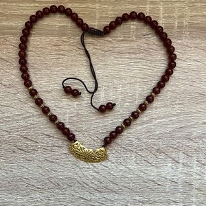 Agate stone beaded necklace hand made
